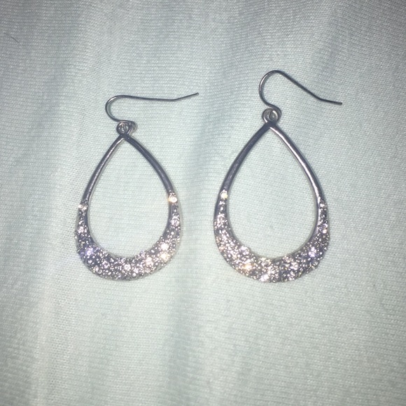 Diamond sterling silver earrings