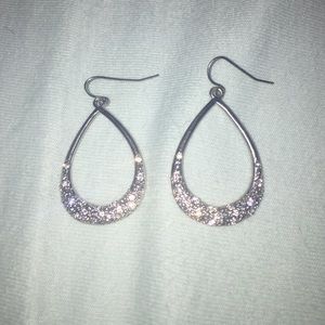 Diamond sterling silver earrings