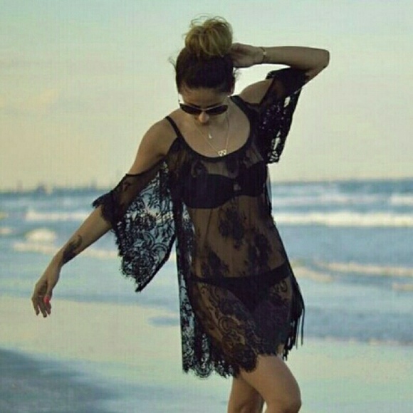 Gorgeous Black Lace Cover Up