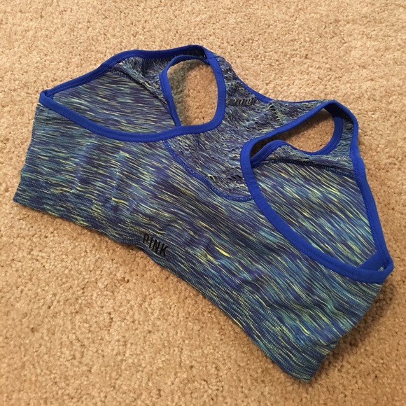 🆕 Blue Push Up Sports Bra - Picture 2 of 4