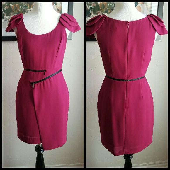 Raspberry Cocktail Dress with Pockets