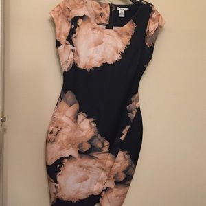 Bar III Black and peach flora dress