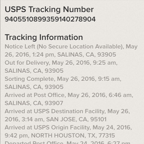 Your tracking status