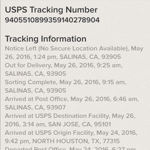 Your tracking status