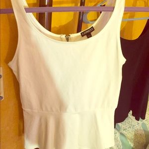 White peplum tank
