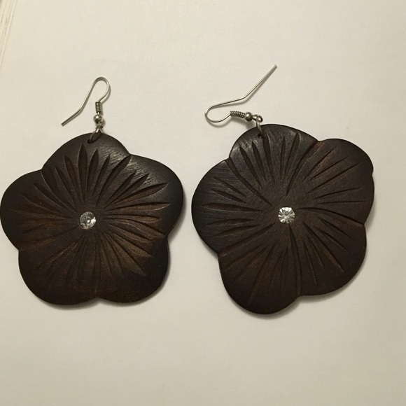 Wooden Flower Earrings