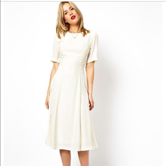 ASOS Cream Midi Dress