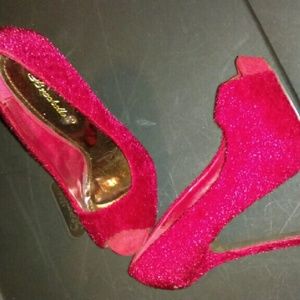 fuzzy red heels