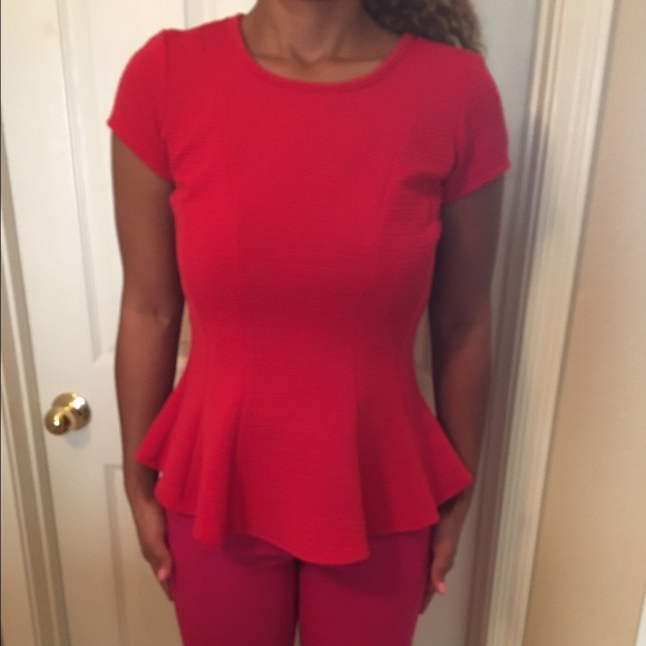 Red Peplum blouse