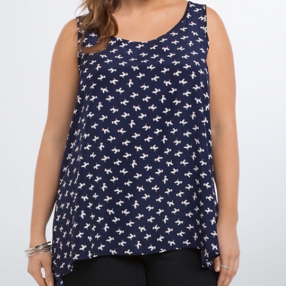 NWT 2X Dog Print Hi-Lo Tank Top