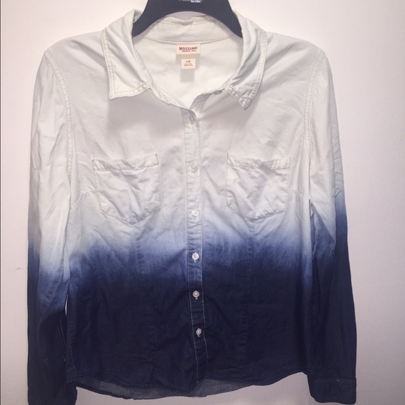 Mossimo Ombre Chambray Button Up Shirt Large
