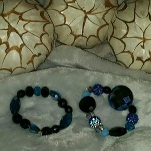Gorgeous black/blue bead bracelet.