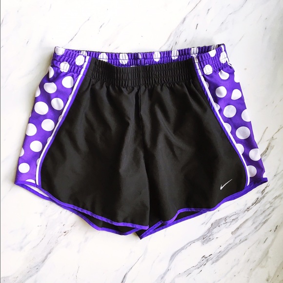 Nike Pants - Nike Purple and Black Polka Dot Athletic shorts