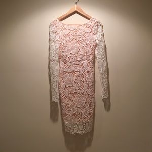 White low back lace dress