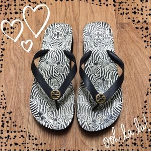 Tory Burch wedge flip flops