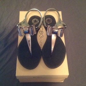 BCBGeneration silver sandal