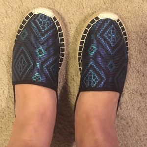 JCrew Blue Graphic Print Espadrilles
