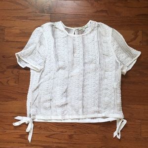Madewell laced see through blouse size L