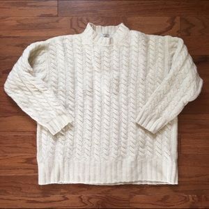 Wool/angora blend fisherman sweater size small