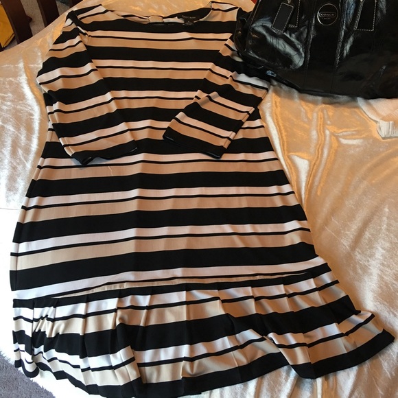 WHBM jersey dress with ruffle flounce and bow back