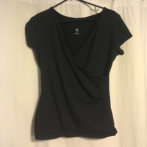 PraNa black wrap look -dress up or dress down top!