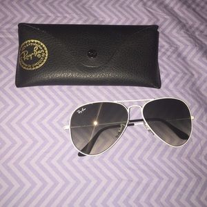 Ray-ban White Rimmed Aviators