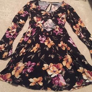 Flower patterned mini dress