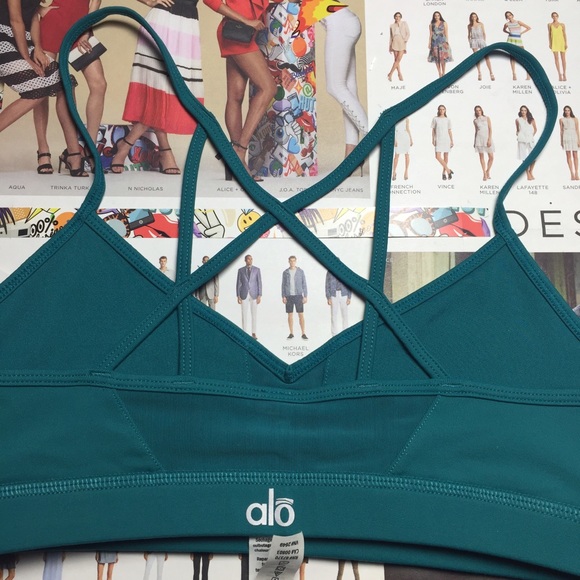 ALO Yoga Goddess Bra - Deep Teal Small - Picture 4 of 4