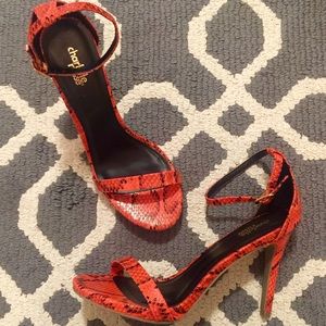 NWT* Orange ankle strap heels