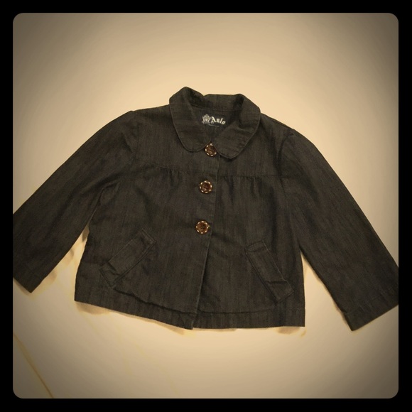 Anlo Cropped 3/4" Sleeve Denim Jacket - Picture 1 of 4