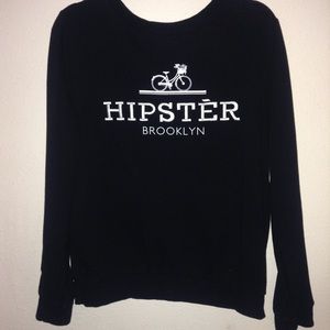 Black Zara hipster Brooklyn sweater/jumper