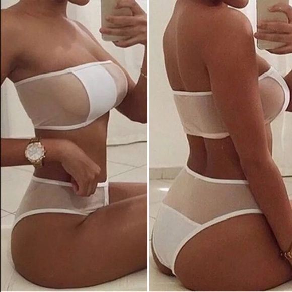 White high waisted bikini