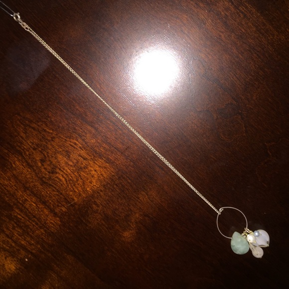 925 Sterling Silver Necklace with Stone Charms - Picture 2 of 4