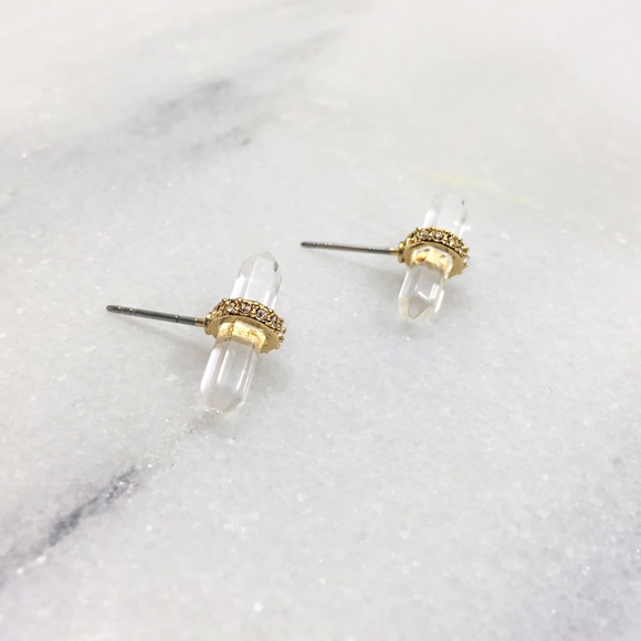 LAST 1! Rebecca Minkoff Clear Spike Stud Earrings - Picture 2 of 4