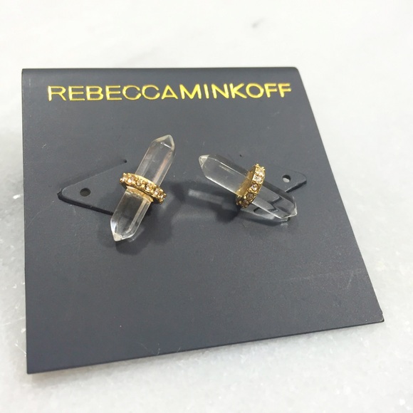 LAST 1! Rebecca Minkoff Clear Spike Stud Earrings - Picture 3 of 4
