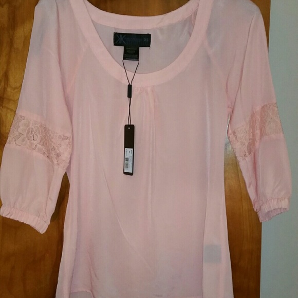 NWT Kardashian Kollection Lace Sleeve Blouse XS