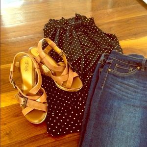 Tan Sofft Wedge Sandals