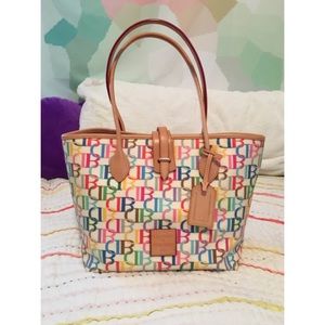 Gorgeous white rainbow print Dooney & Bourke bag