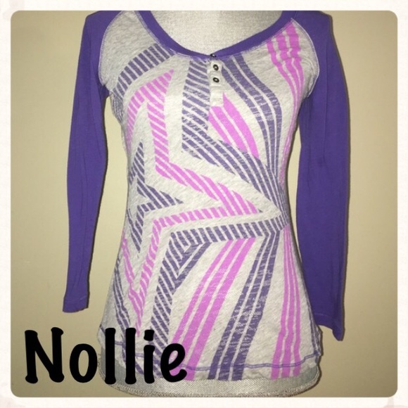 Super Cute 3/4 PacSun Nollie Star Baseball Top