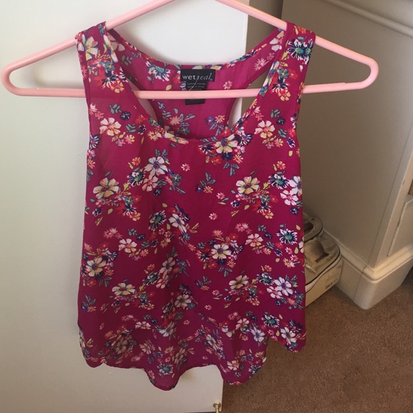 Purple floral tank top