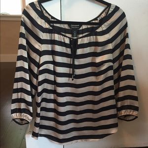 Black and Ivory striped top