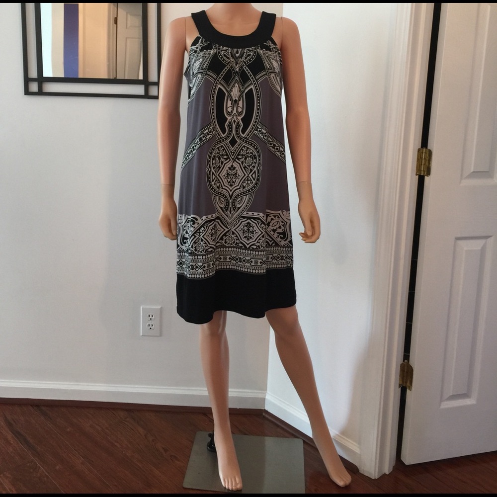 Elegant black grey dress