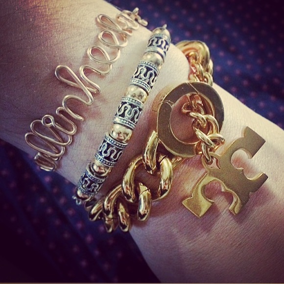 Tory Burch Jewelry - Tory Burch Serif T Logo Toggle Bracelet