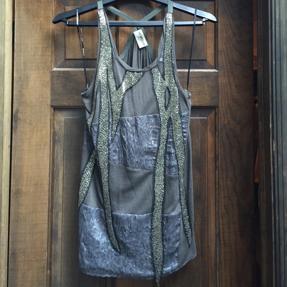 Fun silver and grey boutique top