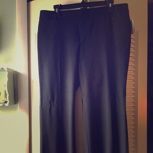 New, navy blue pinstripe Perfect Trousers.