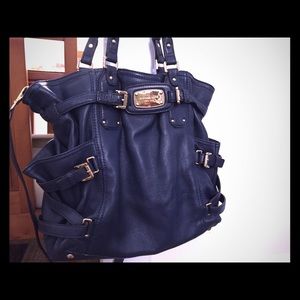 Michael Kors Navy Ganesvoort Pebble Leather Bag