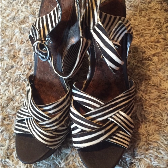 Sam Edelman zebra print wedges