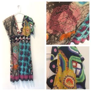 desigual XL dress, deep V in front and back