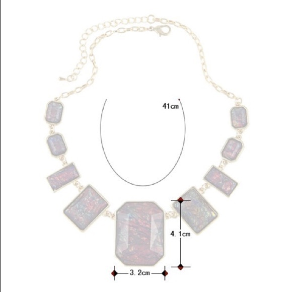 Fire Red Opal Statement Necklace - Picture 3 of 4