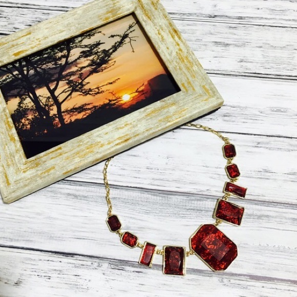 Fire Red Opal Statement Necklace - Picture 4 of 4